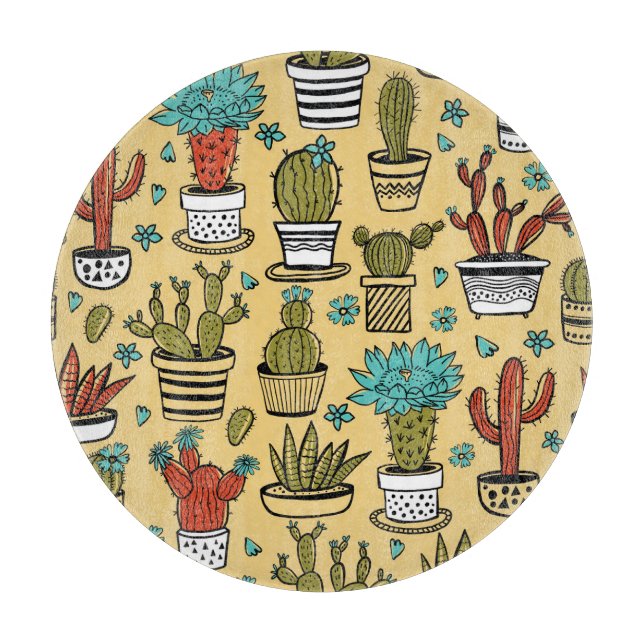 Tabla De Cortar Cactus Succulent: Esbozo dibujado a mano (Anverso)