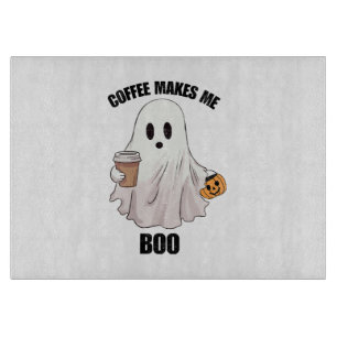 Tabla De Cortar Café Fantasma Halloween Divertido