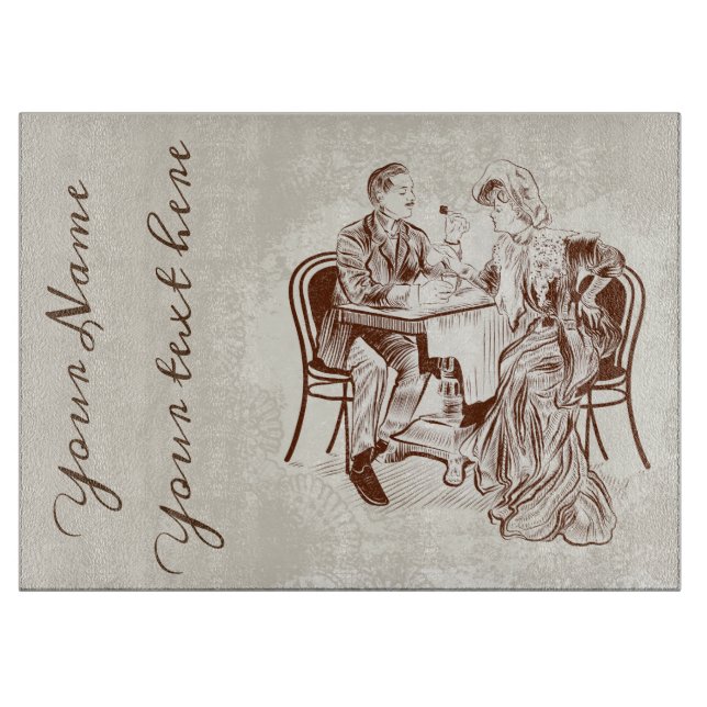 Tabla De Cortar café y amor (Anverso)