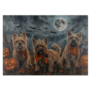Tabla De Cortar Cairn Terrier Halloween Spooky