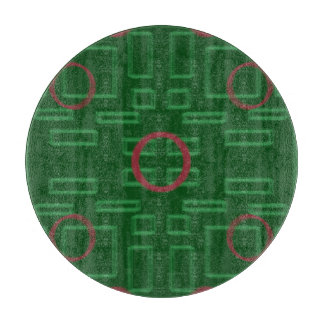 Tabla De Cortar Cajas geométricas en tablero de corte verde