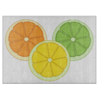 Tabla De Cortar Cal, limón y naranja