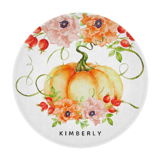 Tabla De Cortar Calabaza acuarela (Anverso)