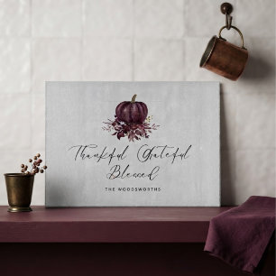 Tabla De Cortar Calabaza Burgundy de Acción de Gracias Personaliza