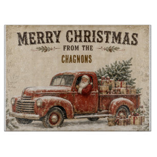 Tabla De Cortar Calabaza Camioneta Roja Vintage Feliz Otoño Person