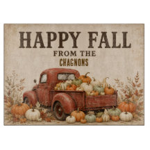 Calabaza Camioneta Roja Vintage Feliz Personalizad