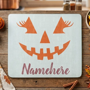 Tabla De Cortar Calabaza de Halloween personalizada femenina Jack