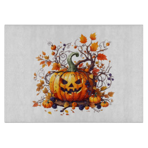 Tabla De Cortar calabaza divertida de otoño Halloween