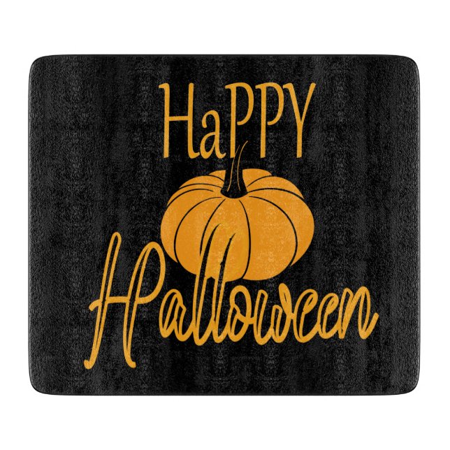 Tabla De Cortar Calabaza feliz de Halloween (Anverso)