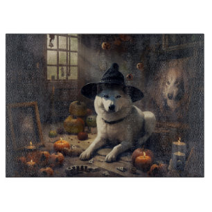 Tabla De Cortar Calabazas Akita Halloween de Terror