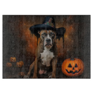 Tabla De Cortar Calabazas American Staffordshire Halloween de Terr