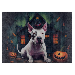 Tabla De Cortar Calabazas Bull Terrier Halloween Espeluznante