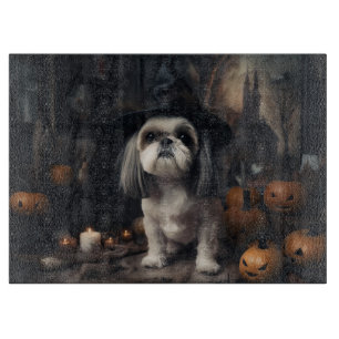 Tabla De Cortar Calabazas Shih Tzu Halloween Asustadizas