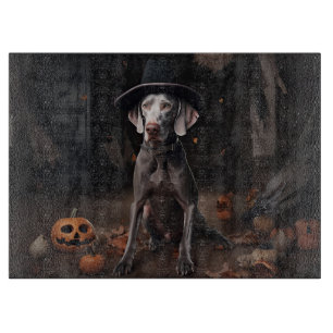 Tabla De Cortar Calabazas Weimaraner Halloween Espeluznante
