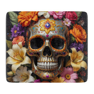 Tabla De Cortar Calavera de Azúcar Ornata