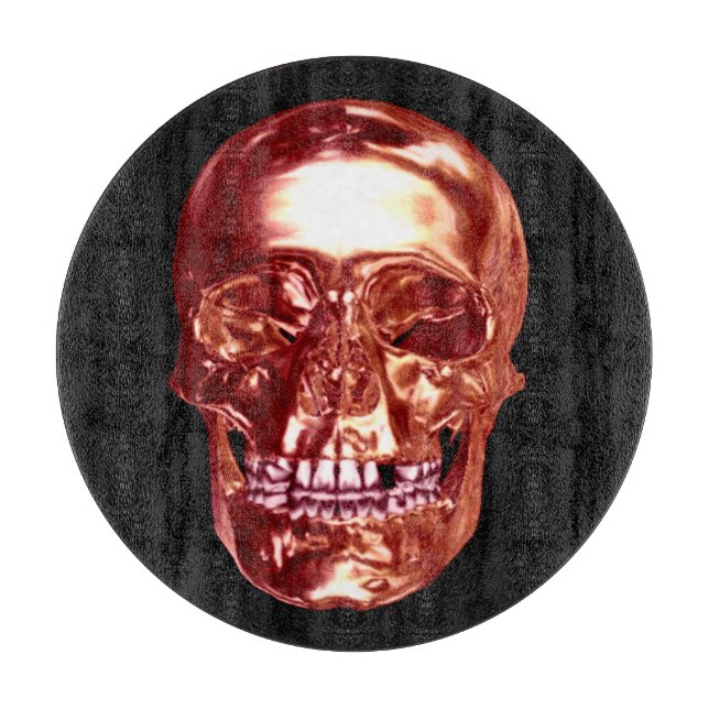 Tabla de cortar calavera de cromo rojo (Anverso)