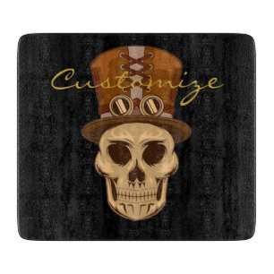 Tabla De Cortar Calavera Steampunk en Top Hat Thunder_Cove