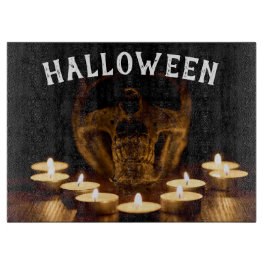 Tabla De Cortar Calavera y velas
