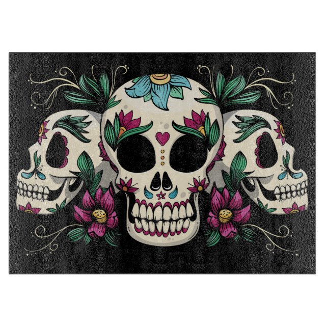 Tabla De Cortar Calaveras decorativas (Anverso)