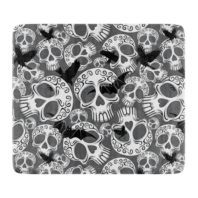 Tabla De Cortar Calaveras decorativas de Halloween (Anverso)