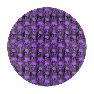 Tabla De Cortar Calaveras Moradas y Serie de Girasoles Diseño 1 