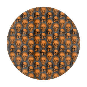 Tabla De Cortar Calaveras naranjas y diseño de la serie girasol 3 