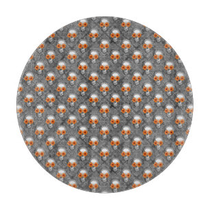 Tabla De Cortar Calaveras naranjas y diseño de la serie girasol 9