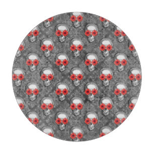 Tabla De Cortar Calaveras rojas y diseño de la serie girasol 3