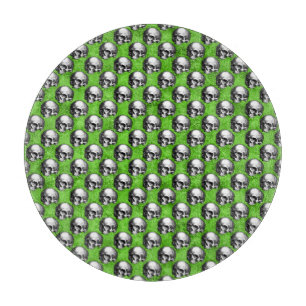 Tabla De Cortar Calaveras Verdes y Serie de Girasoles Diseño 6