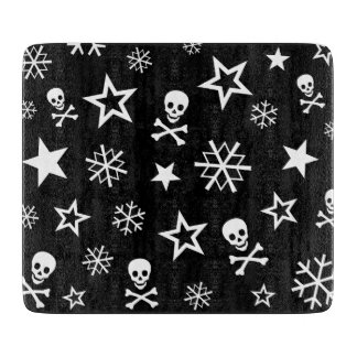 Tabla De Cortar Calaveras y copos de nieve