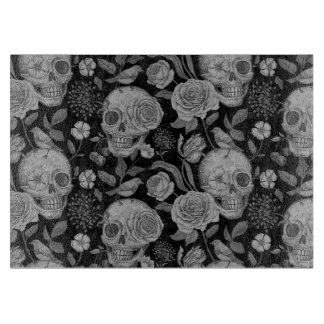 Tabla De Cortar Calaveras y Rosas góticos