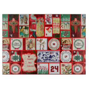 Tabla De Cortar Calendario de Adviento de Navidad en Bloques Vinta