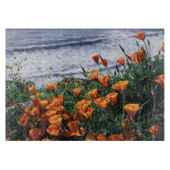 Tabla De Cortar California, Costa Big Sur, California Poppy (Anverso)