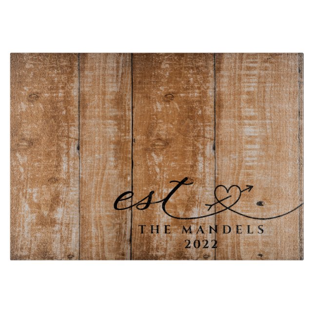 Tabla De Cortar Caligrafía moderna personalizada (Anverso)