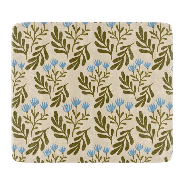 Tabla De Cortar  Calm and Natural: Blue Flower Seamless Pattern (Anverso)