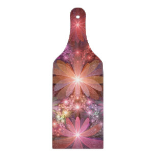 Tabla De Cortar Cama De Flores Colorido Brillante Arte Fractal Abs