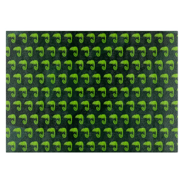 Tabla De Cortar Camaleón lindo verde (Anverso)
