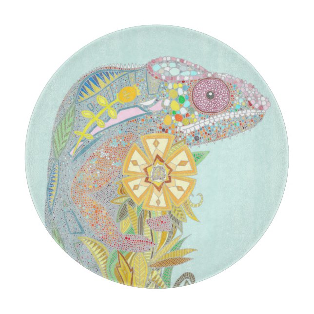 Tabla De Cortar camaleón pastel (Anverso)