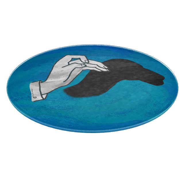 Tabla De Cortar Camello De Sombra En Azul (Borde)