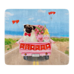 Tabla De Cortar Camión de corazones del día de San Valentín para p