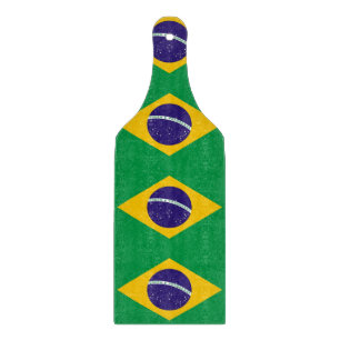 Tabla De Cortar Camiseta de corte de vidrio con bandera de Brasil
