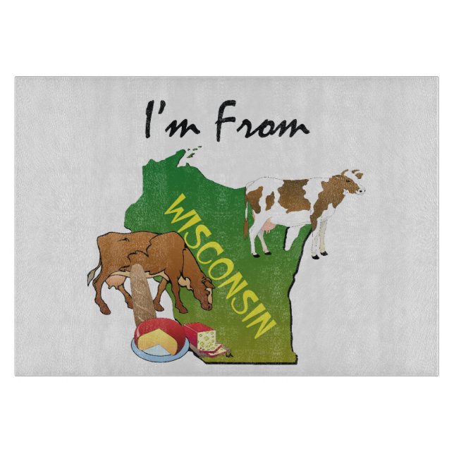 Tabla De Cortar CAMISETA soy de Wisconsin (Anverso)