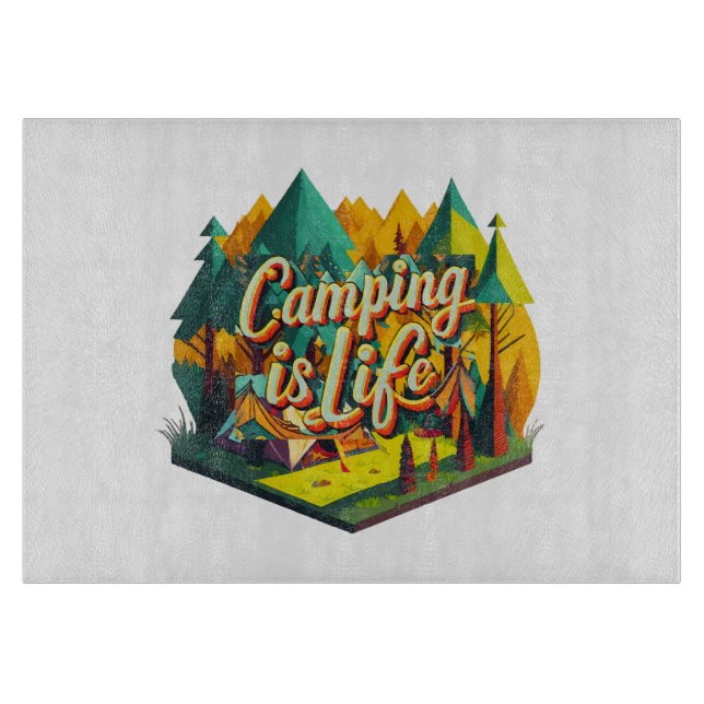 Tabla De Cortar Camping es la vida (Anverso)