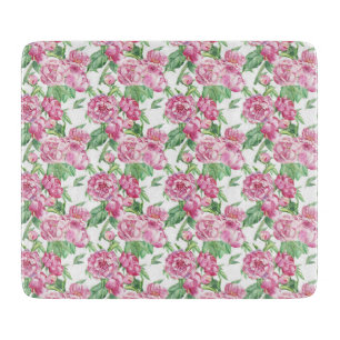 Tabla De Cortar Campo de peonía de color de agua