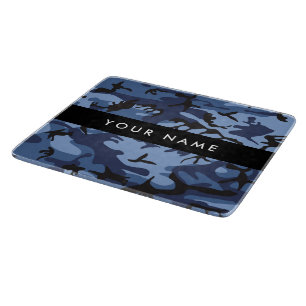Tabla De Cortar Camuflaje Azul Marino Personaliza tu nombre