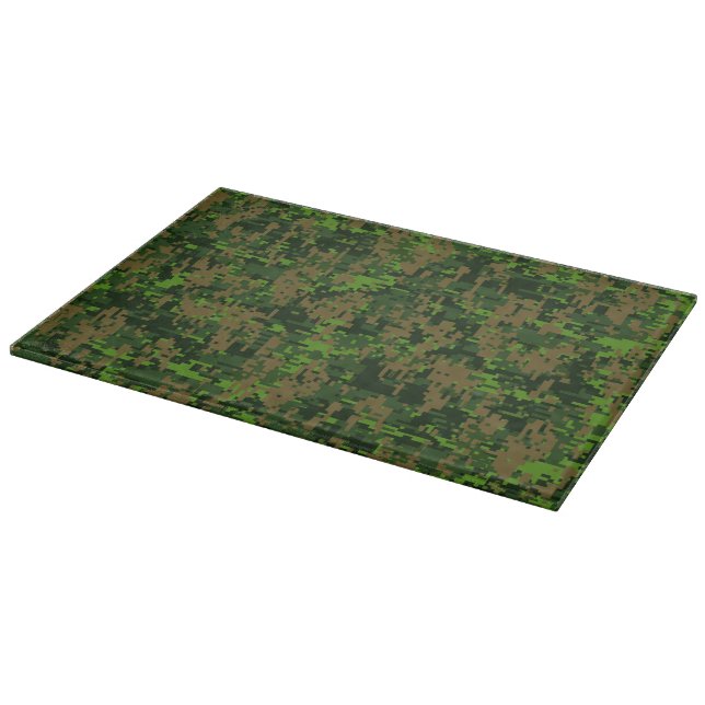 Tabla De Cortar Camuflaje digital verde estilo Woodland (Borde)