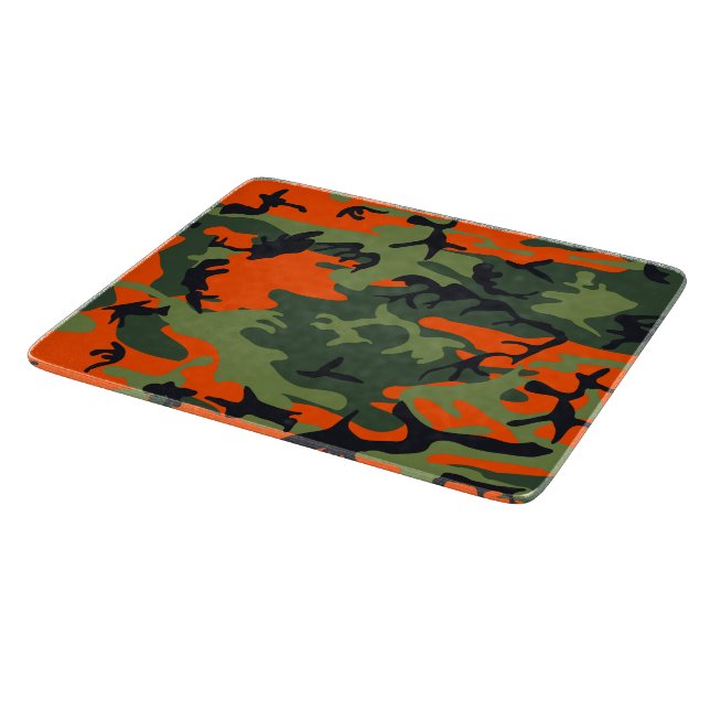 Tabla De Cortar Camuflaje naranja y verde, militar, ejército (Borde)
