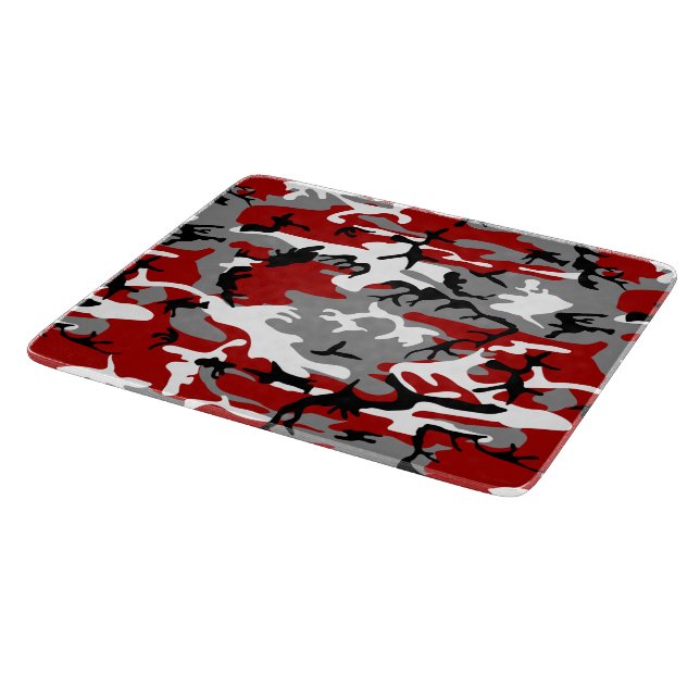 Tabla De Cortar Camuflaje rojo y gris, ejército (Borde)