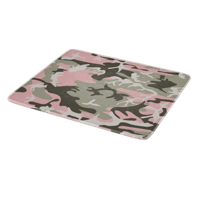 Tabla De Cortar Camuflaje rosa y verde, militar, militar (Borde)