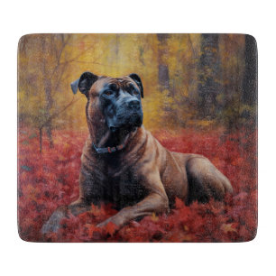 Tabla De Cortar Cane Corso en otoño inspira la caída de hojas